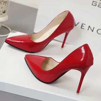 Fierbinte de Vânzare a Subliniat Toe Femei Subțire Pantofi cu Toc 4cm7cm10cm Tocuri Ascuțite Toe din Piele de Brevet Petrecere de Nunta Pantofi de Femeie Dimensiune 34-40