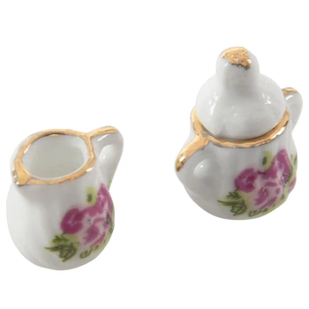 15 piese de Portelan set de ceai casă de Păpuși în miniatură alimente Chineză a crescut feluri de mâncare cupa