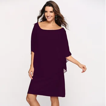 Fierbinte de Vânzare European și American-Style Plus-dimensiuni de Îmbrăcăminte pentru Femei Acopere Carnea Rochie Fals Două Piese Bluza Șifon Fusta Lq3357