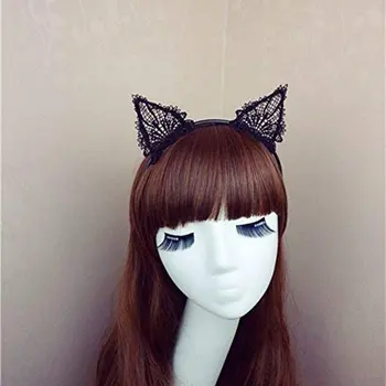 Femeile Din Coreea De Dantelă Drăguț Urechi De Pisică Bentita Urechi De Iepure Păr Card Exagerat Banda De Susținere Accesorii De Par