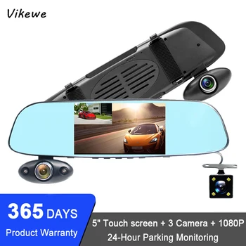 Vikewe Masina Dvr Bord Cam Trei Lentile Oglinda Retrovizoare Auto Dashcam Recorder Registrator În Video Auto Full Hd Dash Camera De Vehicule