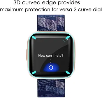 2 buc 3D Curbat Acoperire Completă de Ecran Protector pentru Fitbit-Versa 2 Smartwatch Sfărâma-Dovada Anti-Scratch HD Versa2 Film Protector