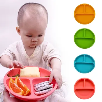 Silicon Baby Mese Fel De Mâncare Minunat Zâmbet Fata De Păstrare A Alimentelor Tacamuri, Platouri Cu Fructe Copii Hrănire Farfurii Boluri Anti-Drop Tava