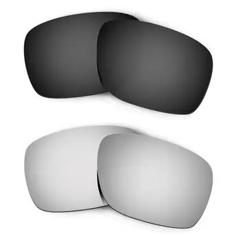 HKUCO Pentru Turbina Înlocuire ochelari de Soare cu Lentile Polarizate 2 Perechi - Negru&Argintiu