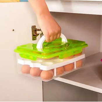 24 grila de carton de ouă alimentare recipient de plastic cutie de depozitare convenabil cutie de depozitare dublu-strat durabil multi-funcția de cutie de depozitare kit