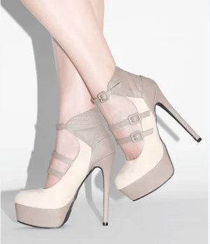 Sandale de vara pantofi pentru femei tocuri deget de la picior Închis glezna bretele catarama sandale cu platforma zapatos mujer