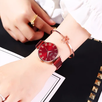 Doamnelor Ceasuri de Lux Cuarț Femei Femei Femei Ceas Ceas de mână Elegant Magnetic Plasă de Oțel Ceas reloj mujer 2020 saati