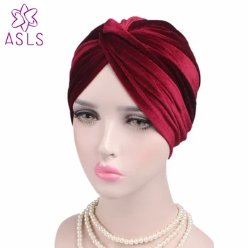 Noi de vânzare Fierbinte Catifea Moale poftă de mâncare Turban Headwrap Femei Înnodate de Lux Bentita cap 8 culoare Pentru Cancer Pierderea Parului Doamnelor turban
