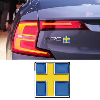 Matel sub Pavilion suedez Insignia Logo Auto Autocolant 3D Decor Exterior Pentru Volvo S40 S60 XC40 V60 V90 Portierei Laterale Portbagaj Tuning Auto