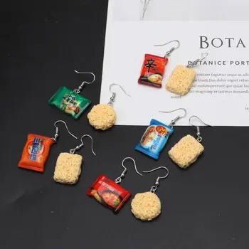 Creative Mic De Simulare Alimente Cârlig Cercei Amuzant Tăiței Instant Chili Alimente Picătură Cercei Moda Bijuterii Femei