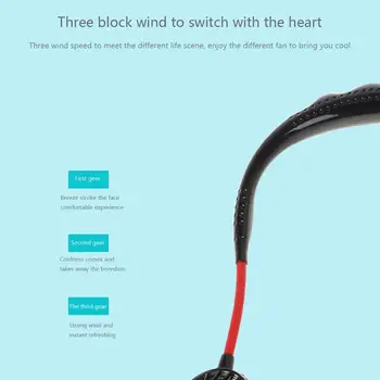 2019 Vara Hands-free Leneș Gâtul Trupa Agățat USB Reîncărcabilă Sport Dual Fan Mini Răcitorului de Aer Portabil 3 Viteze Mari baterie