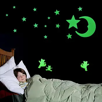 2 buc/lot Luna Autocolante Luminoase Autocolante de Perete Pentru Dormitor Copii Poster Strălucire În Întuneric Art Decal Autocolant de Perete Decor Acasă