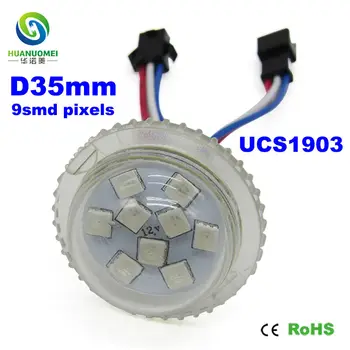 UCS1903 adresabile digital full color 35mm 9leds 5050 smd rgb pixeli modul cu led-uri de lumină parc de distracții plimbare cu led-uri semn module rgb