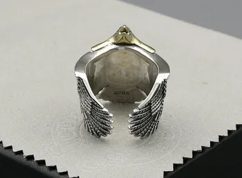 Original Handmade Pene De Aur Punctate Hawking Inel De Sex Masculin Degetul Arătător S925 Argint Inel Coada Argint Thai Ring