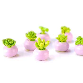 2 BUC Mini Miniatură Verde Planta În Oală Pentru casă de Păpuși Decor Decor Acasă Aleatoare