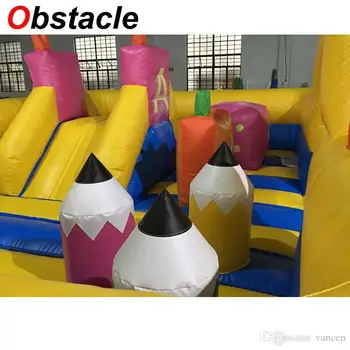 Comerciale pătrat utilizarea gonflabile parc de distracții echipamente sărituri zona casa bouncer gonflabile obstacol combo de vânzare