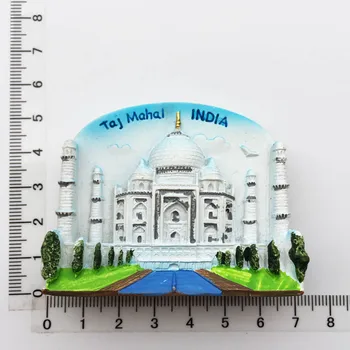 India Călătorie De Suveniruri Magneți De Frigider Rășină New Delhi Stupa Taj Mahal Saree Magnetic Frigider Autocolante De Suveniruri Meserii Cadou