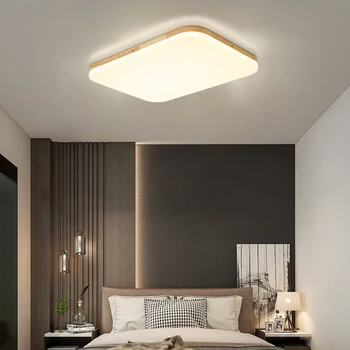 Nordic ultra-subțire dormitor camera de zi în stil Japonez lampă de tavan log condus minimalist modern, dormitor lampa de camera din lemn masiv lampa