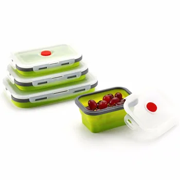 4 Dimensiuni Portabile Silicon Prânz Box Pliabil Cu Microunde Pachețelul De Mâncare Fructe De Depozitare Container Pliabil Castron Bento Pentru Copii Adulți