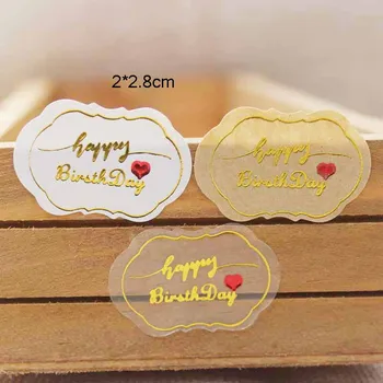 2.2*2.2 cm 100BUC Diy mulțumesc etichete rosii inima de aur folie multumesc autocolant etichete cadouri /dulciuri favorizează mulțumesc etichete adezive