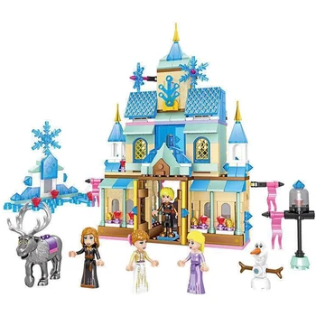 2021 4in1 Nou Disney Frozen 2Princess Castel Casa Sat Model de Bloc Fată băiat Jucărie de Ziua de nastere Cadou de Crăciun
