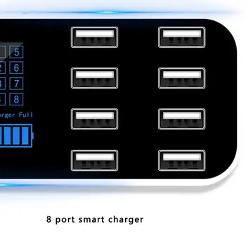 8 USB Multi-Port Adaptor Desktop Încărcător de Perete Smart LED Stație de Încărcare Hub Cu Display LCD