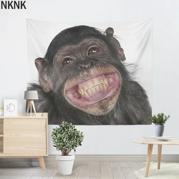 Maimuță Bot Dinți Zâmbet Tapiserie de Perete 3D Animale Decorative Tapiserie de Perete de Arta Decor pentru Dormitor Copii Perete Poza Mare