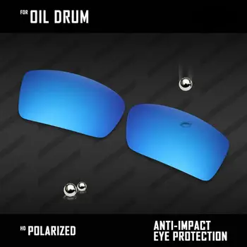 OOWLIT 2 Perechi de ochelari de Soare Polarizat Lentile de Înlocuire pentru Oakley Ulei Tambur-Negru și Albastru Gheață