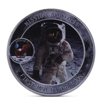 American Apollo Argint Placat cu Monedă De la Pământ la Lună Primul Pas monede Primul Om Pe Lună #1