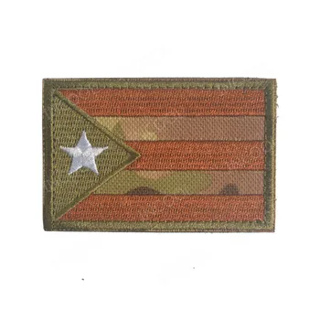 Broderie Patch-Uri Puerto Rico Steagul Albastru Linie Tactică Militară Patch-Uri Emblema Aplici Ecusoane Brodate Picătură De Transport Maritim