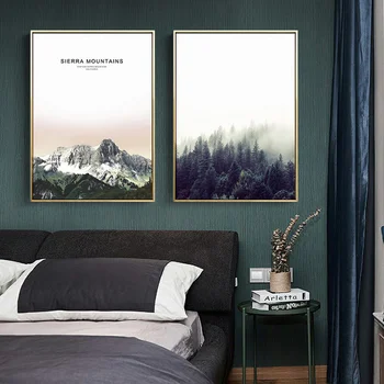 Stil Nordic Decor de Pădure, Mare, Pescăruș de Munte Tablouri Canvas Peisaj Printuri si Postere Natura Peisaj de Arta de Perete Poza