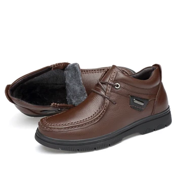Barbati din piele naturala Cizme Plus Dimensiune Bărbați Cald Iarna Pantofi de Calitate de Top de Iarnă Glezna Cizme de Zapada Pantofi