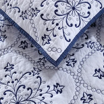 Bumbac Cuvertura de pat Pilota Set 3pcs Plapumă Solid Brodate Cuverturi de Pat de Calitate Acoperă Europa King Queen-Size Pătură Matlasate