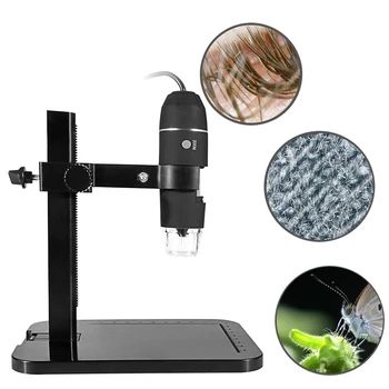 Portabil USB2.0 Microscop Digital 1000X Electronice Endoscop 8 LED-uri de 2 Milioane de Pixeli Practic Lupa, Microscop, Camera foto Negru