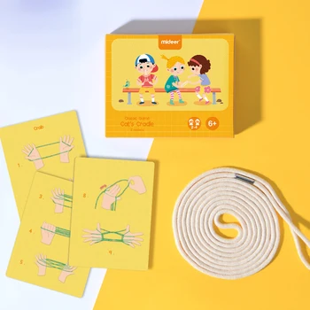 Amuzant Frânghie de Mână Deget Joc de Învățare pentru Copii Jucarii Educative pentru Copii Șir Degetul Cărți de Joc Set Jucarie Montessori Fete Cadou