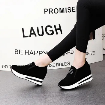 Femei Adidași Pantofi De Femei De Moda Casual Turma De Alunecare Pe Platforma Groasa Sport, Adidași Pene Pantofi Femei Adidași Coș Femme