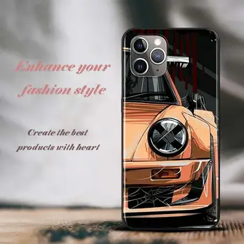 Pentru iPhone 12 11 Pro Max de Caz mini Masina Sport Rece benzi Desenate pentru iPhone Max XR X 8 7 6 Plus 5S SE Negru Strălucitor Caz de Telefon
