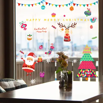 Crăciun decorare DIY consumabile autocolante vitrina de sticlă autocolante de perete magazinului scena festivă Moș Crăciun copac