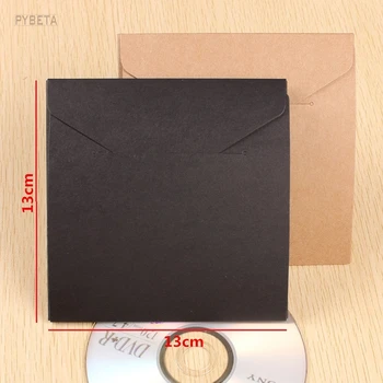50pcs - 13*13cm Gol hârtie Neagră Disc CD DVD Maneca Pungi de Hârtie Kraft Cover Pachet Plicuri Pachet de nunta petrecere