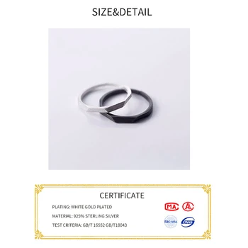 Real Argint 925 Geometrice Deschiderea personalizat numele Inel Pentru Femei Bijuterii Fine Minimalist Accesorii