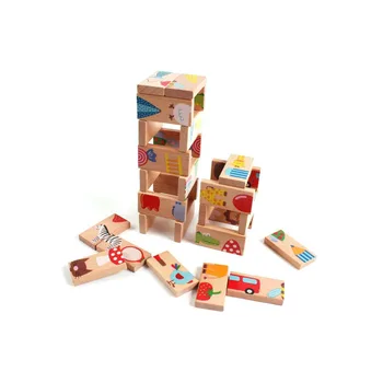 Din lemn pentru Copii Jucarii Educative 28 de Potrivire Animal Jigsaw Puzzle-uri pentru Copii Domino Jucarii Montessori, Jucarii Educative
