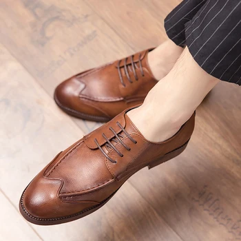 Pantofi Barbati Casual Pantofi respirabil Moale Moda de Mers pe jos de Piele Confortabil în aer liber Bărbați Dantela-up Hand-Made Pantofi pentru bărbați