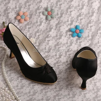 23 Culori-Negru pantofi de Judecată la Mijlocul Toc Femei Pantofi Rochie de Mireasa Marimea 8