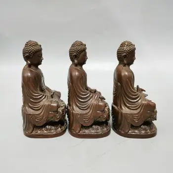 Chinezii de cupru veche statuie din cupru Pur Cupru Trei comori Buddha se Închine lui dumnezeu