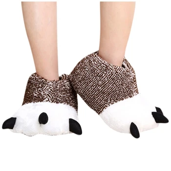 Iarna Cald, Papuci de Gheare de Animal picioare Pantofi de Pluș Copii Adulți Dimensiune Meci Pijama Ursul Desene animate Caw Amuzant Diapozitive pantuflas A40