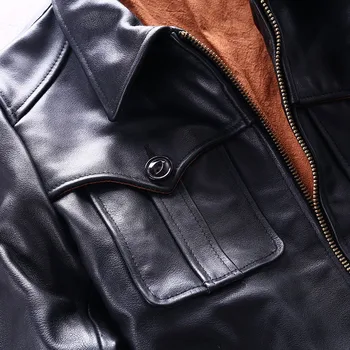 De Lux, Reală Bărbați Din Piele Motocicleta Jacheta Scurta De Toamna De Moda Rever Slim Îmbrăcăminte De Brand Negru Punk Casual Haină De Piele De Vacă