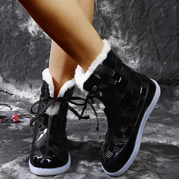 Cizme de zapada pentru Femei Pantofi de Pluș Cald Blana Cizme Glezna Cizme Impermeabile Pentru Femei de Iarnă pantofi pentru Femei botines mujer Plat Pantofi Casual