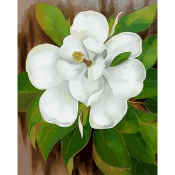 Imagine cadru de Bricolaj, Pictura De Numere camellia flori de Colorat Cu Numere de Arta de Perete Moderne Acasă Decoruri diy cadou Arte