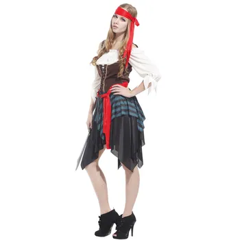 Femeie Halloween Costum de Pirat pentru Femei Războinic corsair Cosplay Carnaval de Purim parada Mascarada Club de noapte, Bar de Rol rochie