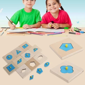 Montessori Forme De Sortare Puzzle Geometrie Bord Educație Preșcolară Pentru Copii Jucarii